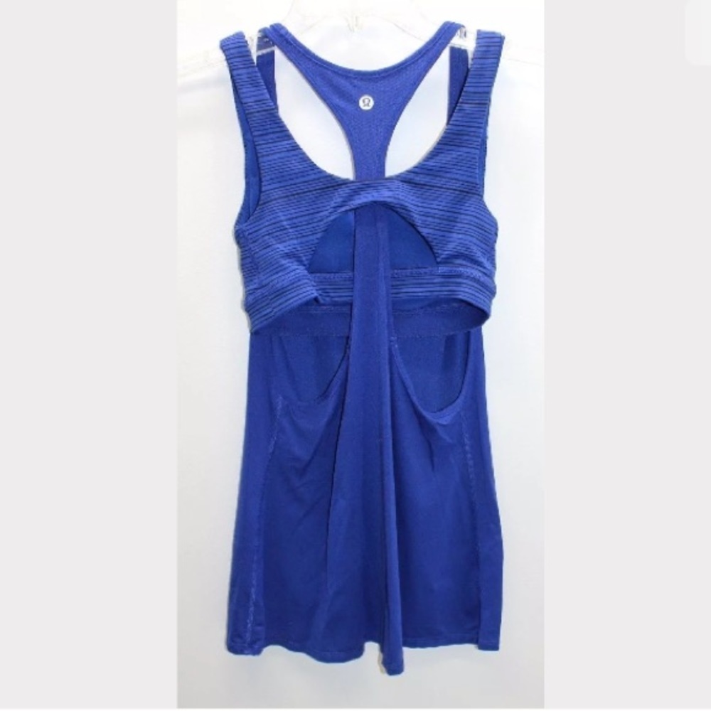LULULEMON All Sport Support Tank size 2 blue short sleeve